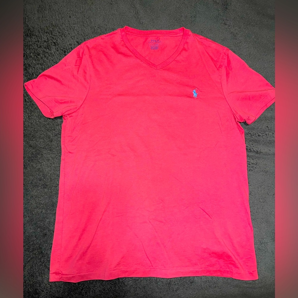 Ralph Lauren polo V-neck custom, slim, fit large men’s shirt
